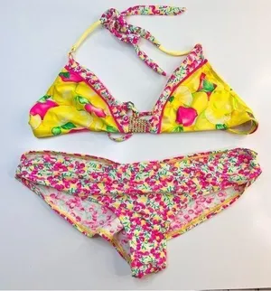 B. Swim Lemon Print Two Piece Bikini Size‎ Large thumbnail 1