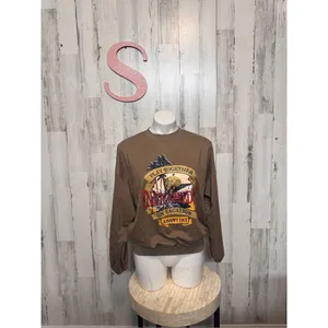 Brown pullover hoodie size small Tan thumbnail 2