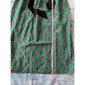 NWT! INC International Concepts Green Red Metallic Plaid Belted Midi Dress Small thumbnail 8