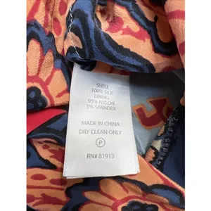 Plenty by Tracy Reese Silk Boho Paisley Mini Dress Blue Orange Tassel Size‎ M thumbnail 7