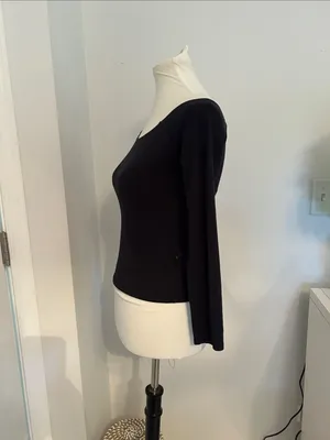 ASOS Black Off-Shoulder Long Sleeve Top thumbnail 2
