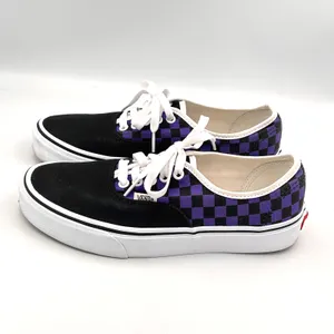 Vans Customs Shoes Womens 8.5 Mens 7 Black Purple Low Top Checkerboard Sneakers thumbnail 2