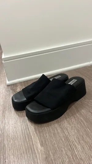 Steve Madden Platform Sandals Black Espadrille thumbnail 4