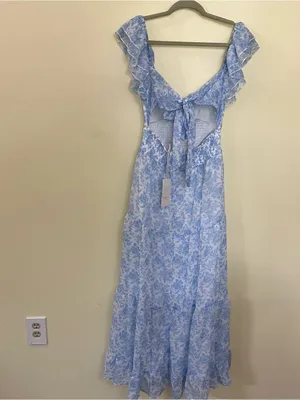 NEW Altar’d State Blue Floral Maxi Dress Size Small Available NWT thumbnail 5