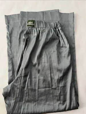 Daily Drills Silky Pull On Resort Wide Leg Satin Lounge Pants in Lagoon Green XS thumbnail 4