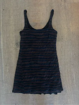 free people bandage mini brown black dress thumbnail 3