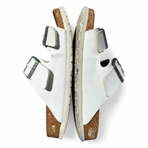 Birkenstock Arizona White Leather Sandals Size 38 US 7 Classic Comfort Minimal thumbnail 7