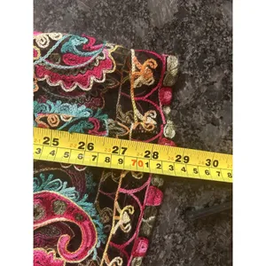 Magic Black Lined Skirt floral embroidery Size Medium Whimsygoth Witchy Boho thumbnail 6