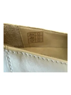 Patina Portland Leather Loafers Womens 9.5 Cream Minimalist Slip On Flats thumbnail 7