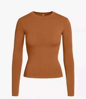 NWT Skims Cotton Jersey Long Sleeve T-Shirt SMALL thumbnail 1