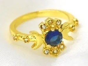 Boho Crystal Moon Ring Gold thumbnail 1