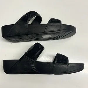 Fila Sport Black Glittered Two-Strap Slip-On Platform Sandals- 8M thumbnail 14