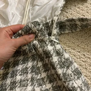 Zara Ecru Textured Check Cut-Out Mini Dress thumbnail 8