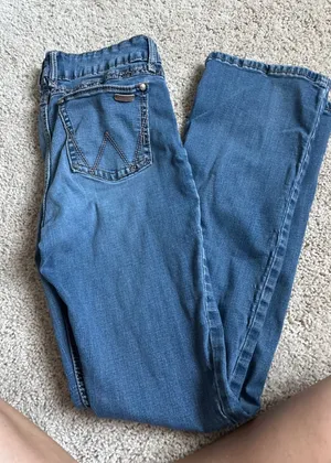Wrangler Bootcut Jeans Medium Wash Denim Western Cowgirl Boho Pants Mid Rise thumbnail 1