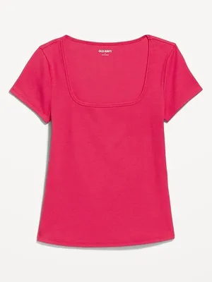 Old Navy Fitted Square-Neck Short Sleeve NWOT thumbnail 2
