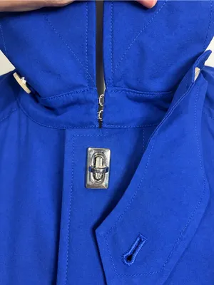 Ralph Lauren Cobalt Blue Belted Long Trench Coat thumbnail 12