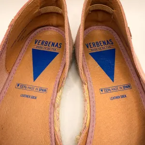 VERBENAS Pink‎ Suede Peep Toe Espadrille Flats Made in Spain Women Size 39 thumbnail 3