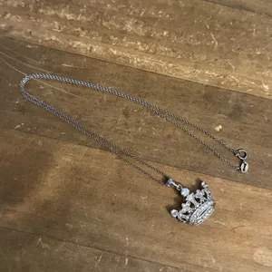 Vintage Ross Simons 925 pave crown pendant necklace thumbnail 3