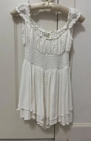 Urban Outfitters Rosie Smocked Tiered Ruffle Romper thumbnail 2