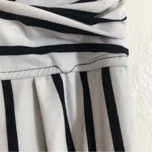 J For Justify Strapless Pockets Black and White Striped Wide Leg Romper Jumpsuit thumbnail 9