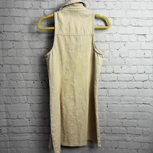 Vici neutral beige safari zip up sleeveless mini dress medium bodycon retro chic thumbnail 4