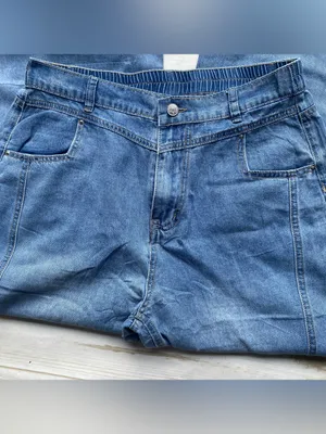 Light weight medium wash wide leg flare contour stitching pull on denim jeans 12 thumbnail 2