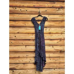 NWT Tiare Hawaii Blue Ruffle Hem Maxi Dress Size S M L XL thumbnail 2