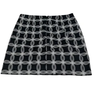 Banana‎ Republic Factory Black White Print Miniskirt 10 Circles Cotton Blend thumbnail 3