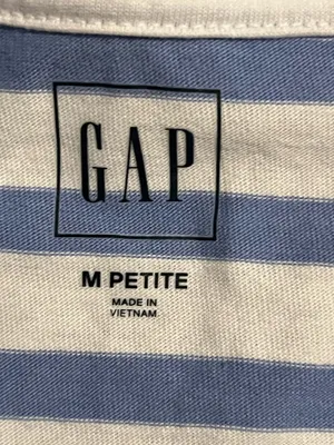 Womens medium petite GAP Blue/White Striped Pocket T-Shirt Dress-Casual Mini thumbnail 6