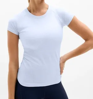 Athleta Momentum Seamless Cropped Tee Women's Large Light Blue/Teal thumbnail 1