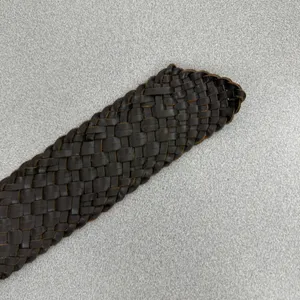 LOFT Belt Womens Small Brown Woven Leather Wide Waist Cinch Braided Boho thumbnail 5