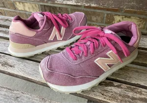 Size 9 B New Balance 515 Pink Cotton Canvas Sneakers Shoes Women's thumbnail 1