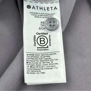 Athleta Everlasting Top‎ Womens Size XS Light Purple Grey Button Front *FLAW thumbnail 3