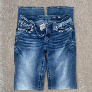 Miss Me Dark Blue Boot Cut Jeans with Silver Embellishments thumbnail 2