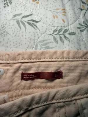 Pilcro Light Peach/Pale Pink Button-Front Crop Pants thumbnail 2