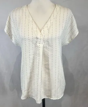 Ann Taylor black and white pleated top size XS thumbnail 1