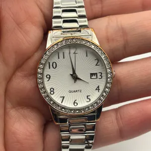 Accutime Silver-tone Crystal Bezel Women’s Watch Working New Battery thumbnail 7