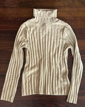 Vintage Tan Textured Turtleneck thumbnail 1