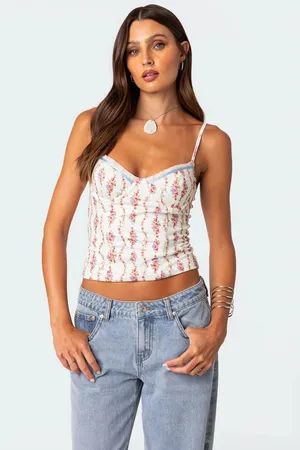 Edikted Indira Print Cupped Lace-Up Corset thumbnail 1