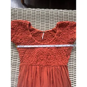 Free People All Eyes on You Maxi Dress Medium Boho Smocked prairie flattering thumbnail 7