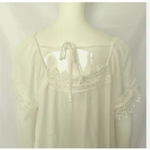 NWT American Rag White Crochet Detail Square Neck Short Sleeve Women's Small‎ thumbnail 3