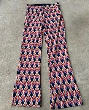 Free People Hip Hugging Jacquard Flare Pants Womens 2 thumbnail 2