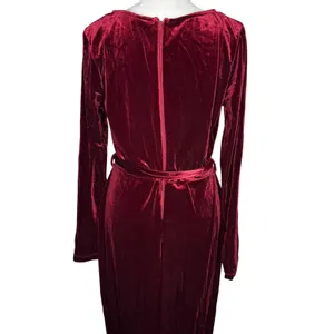 Windsor Dark Red Velvet Maxi Dress L Gothic Romance Formal Gown thumbnail 8