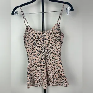 Astr The‎ Label Pink Leopard Print Cowl Drape Neck Camisole Tank Top thumbnail 4