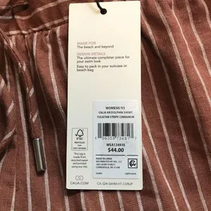 Calia Women's High-Rise Dolphin Shorts in Yucatan Stripe Cinnamon Size XS NWT thumbnail 6