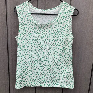 Vintage Sleeveless Polyester Polka‎ Dot Top Green thumbnail 5