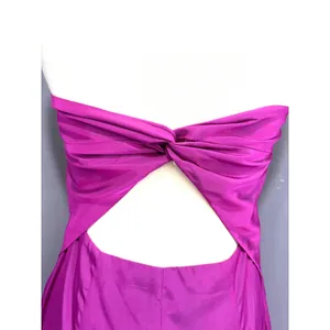 Purple Fuchsia Y2K Beaded Strapless Hoco Formal Prom Gown Dress Evening Size 6 thumbnail 4