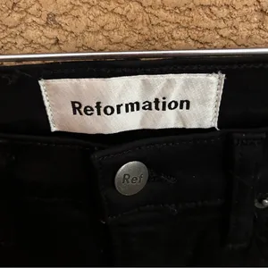 Reformation Women's Black Stretchy Jeans Flare Leg Pants Size 26 thumbnail 2