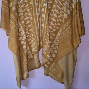 Charming Charlie Knit Ruana Boho Aztec Print Open Front Cardigan Shawl thumbnail 8