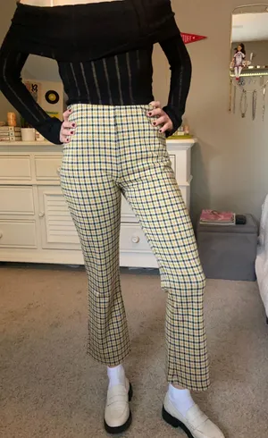 Urban Outfitters Plaid Cropped Pants thumbnail 1